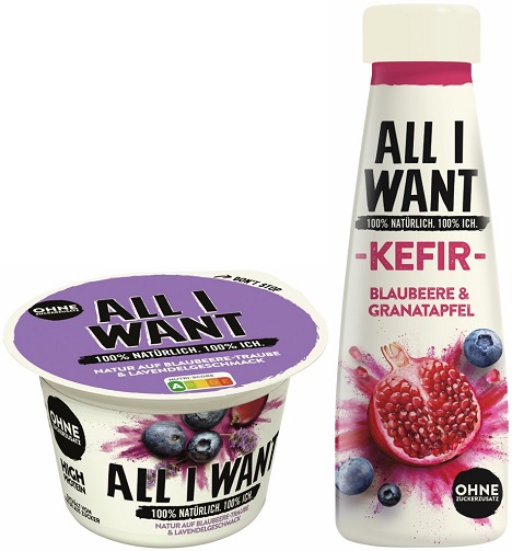 Frischksezubereitungen und Kefir: Danone bringt die neue Marke 'All I Want' auf den Markt (Quelle: obs/Danone GmbH)