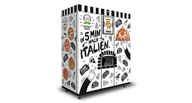 Gustavo Gusto bringt Tiefkühlpizza in den Automatenmarkt - Gustavomat-Mockup - Quelle: Gustavo Gusto GmbH & Co. KG