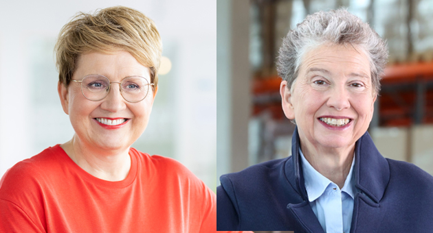 Spenden statt Wegwerfen: Wie P&G und Innatura gemeinsam Wirkung schaffen - Gabriele Hässig (l.), Geschäftsführerin Kommunikation und Nachhaltigkeit bei P&G DACH, und Dr. Juliane Kronen (r.), Gründerin und Geschäftsführerin von Innatura - Quelle: PicturePartners GmbH; Martina Goyert