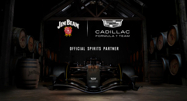 Jim Beam unterstützt Cadillac beim Formel-1-Debüt - Das Jim-Beam- und Cadillac-Formel-1-Team-Keyvisual – Quelle: Achtung