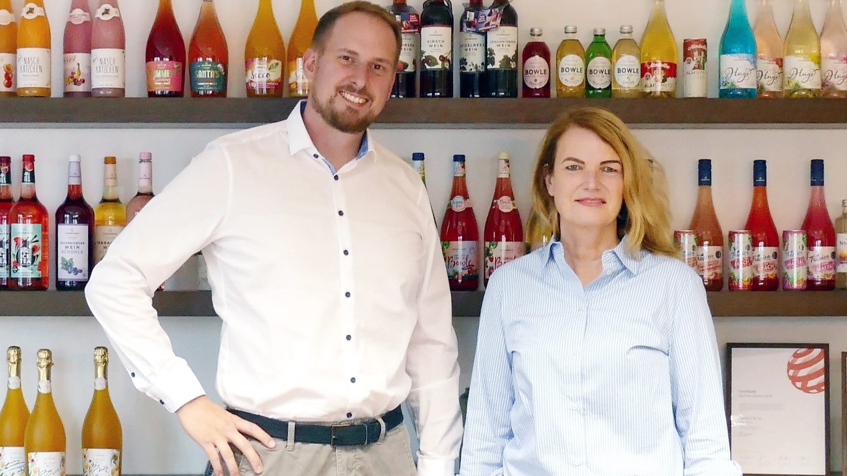 Katlenburger stellt den Vertrieb neu auf - Christian Lins, Geschäftsleitung Vertrieb gesamt, und Claudia Christnach, Key Account Managerin international bei der Katlenburger Kellerei - Quelle: Katlenburger Kellerei
