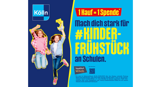 Kölln spendet an Breakfast4kids - Quelle: Peter Kölln GmbH & Co. KGaA