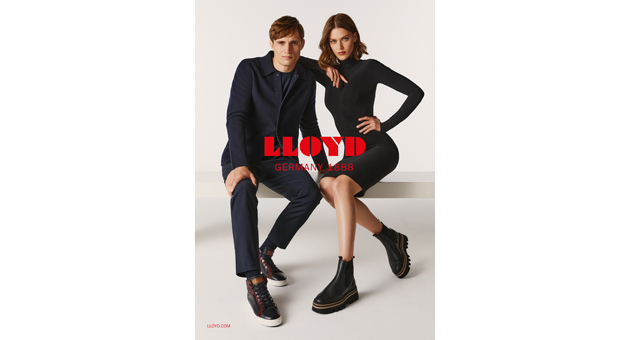 Schuhmarke Lloyd stellt sich neu auf - Fotograf Byron Mollinedo hat die Modelle Tess Hellfeuer und Julian Schneyder in einem Berliner Studio inszeniert - Quelle: Lloyd