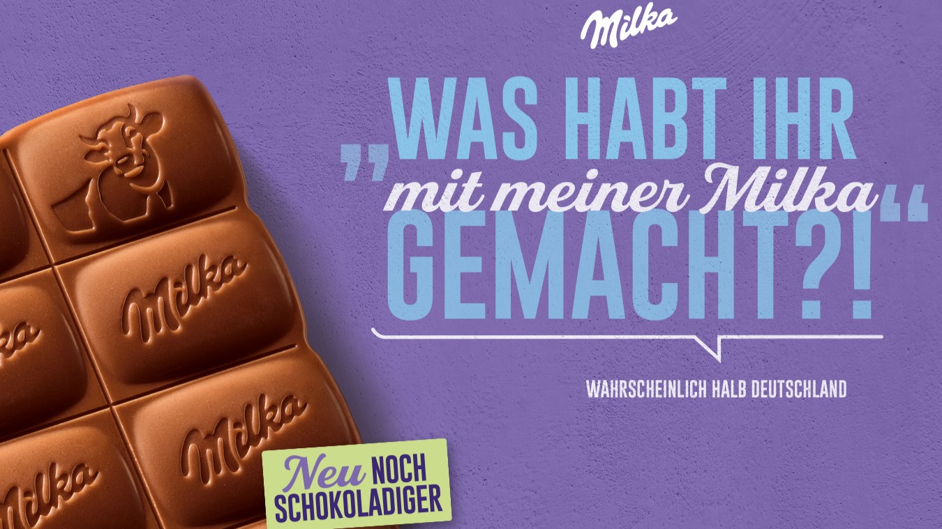 Relaunch einer Markenikone - Milka mit berarbeiteter Rezeptur, neuer Tafelform und neuem Verpackungsdesign - Quelle: Mondelez Deutschland