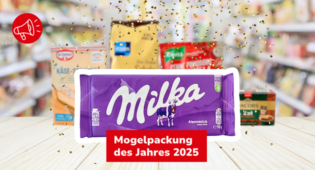 Negativpreis: Milka ist "Mogelpackung des Jahres 2025" - Verbraucher:innen wählten die Milka‑Alpenmilch‑Schokolade mit großem Abstand zur Mogelpackung des Jahres 2025 – Quelle: Verbraucherzentrale Hamburg