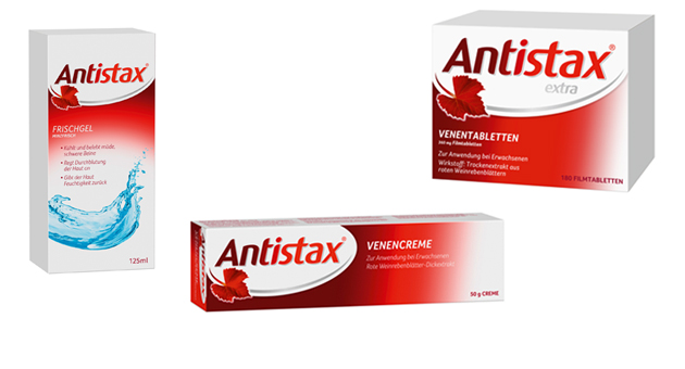 Stada kauft weitere Marken von Sanofi - In Deutschland will Stada die Verantwortung für das gesamte Sortiment der Marke Antistax gegen Venenleiden übernehmen - Quelle: Antistax-Packshots/Stada