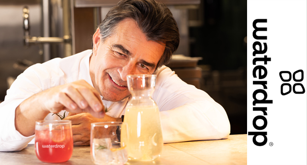 Hydration trifft Haute Cuisine: Waterdrop und Alléno starten Kooperation - Der französische Spitzenkoch Yannick Alléno bringt seine kulinarische Expertise in die langfristige Zusammenarbeit mit Waterdrop ein – Quelle: Waterdrop