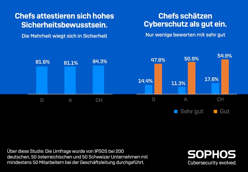 Die meisten Chefs fhlen sich sicher - Quelle: Sophos GmbH