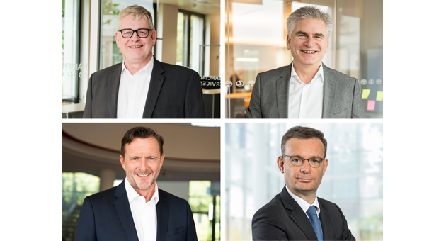 Neue Führungsstruktur bei der Toyota Kreditbank - v.l.: Andreas Roterberg und Holger Jeromin (oben) sowie Axel Nordieker und Pierre-Yves Beaufils (unten) - Quelle: Toyota Kreditbank GmbH